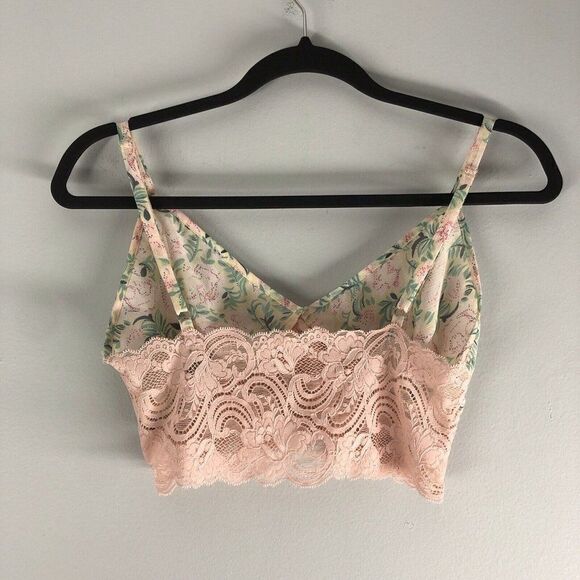 Victoria's Secret Size Small Gold Crown Label Bralette Unlined Floral Pink Lace - Picture 8 of 16